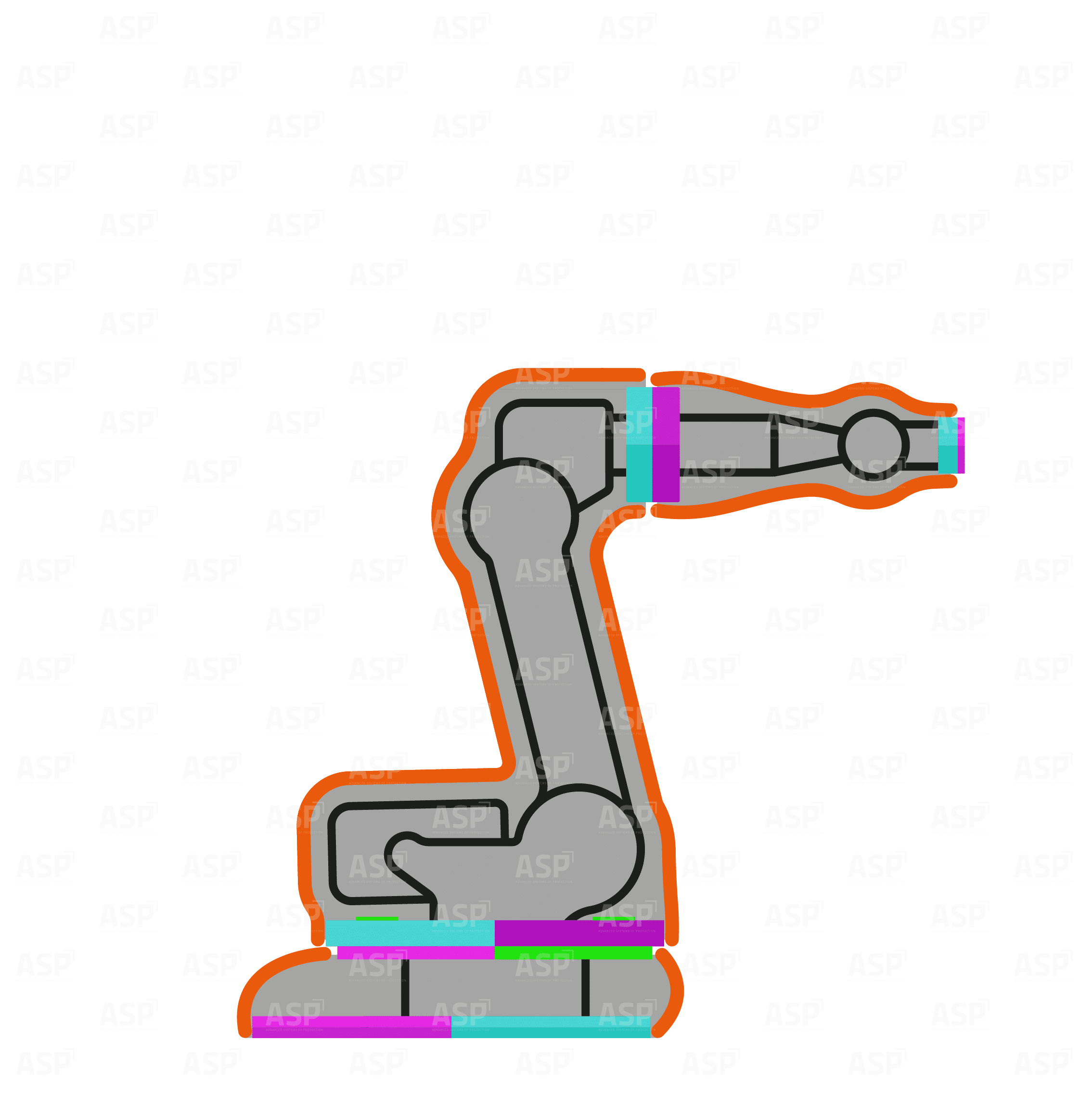 Housse socle + corps robot + poignet ventilée circuit fermé