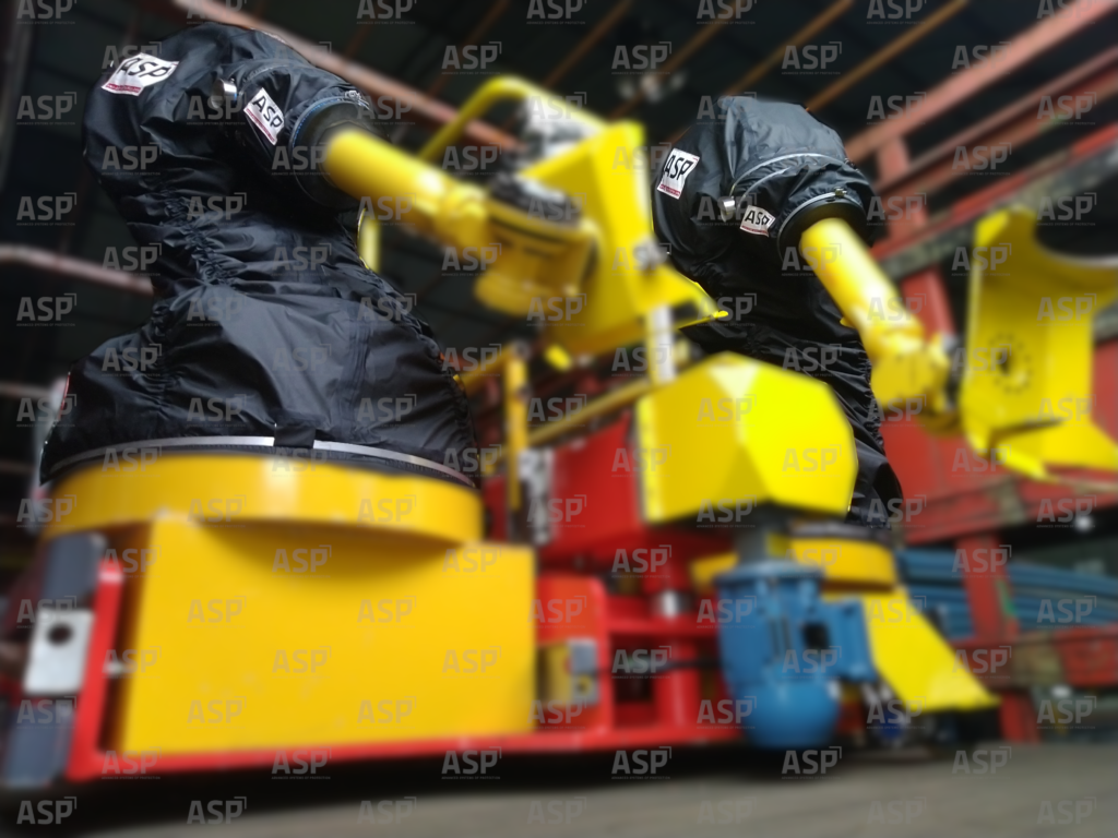 Protection de robot jaune fanuc pour environnement explosif